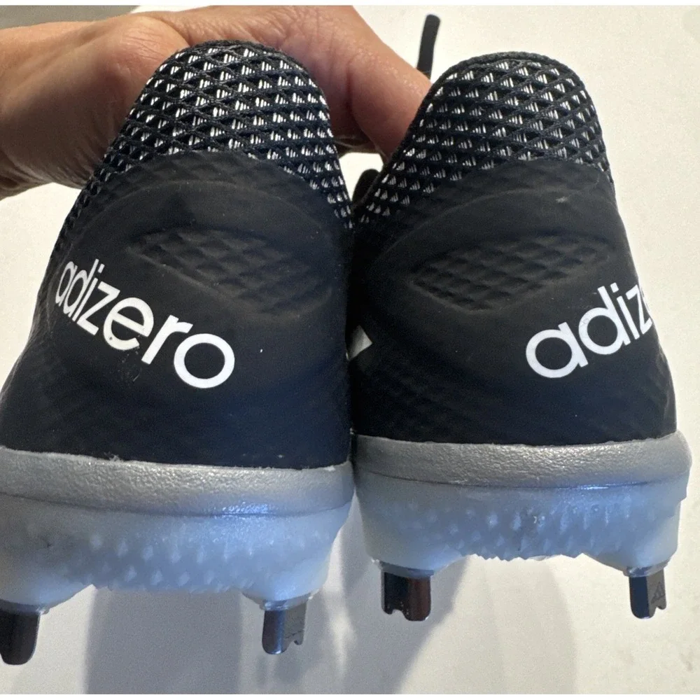 Adidas Adizero Football Cleats Mens Size 8 Black White Lace Up